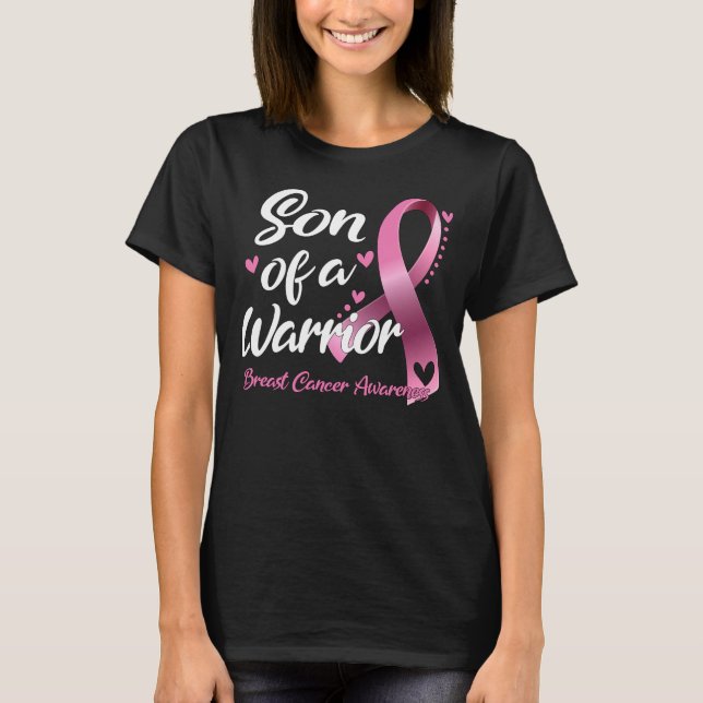 T-shirt Maman Mère Cancer du sein Lutter Conscience Fils d (Devant)