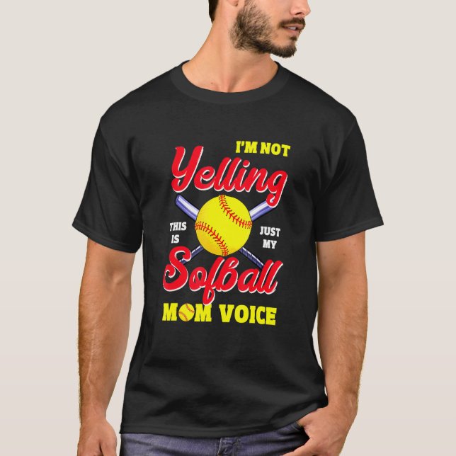T-shirt Maman Mères Softball Voices hurler Vêtements (Devant)