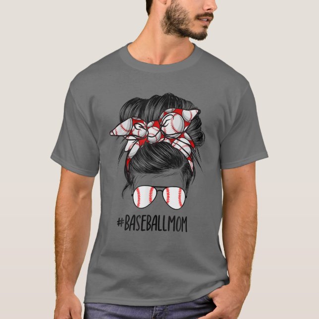 T-shirt Maman Messy Bun Fier Mama Scarf S (Devant)