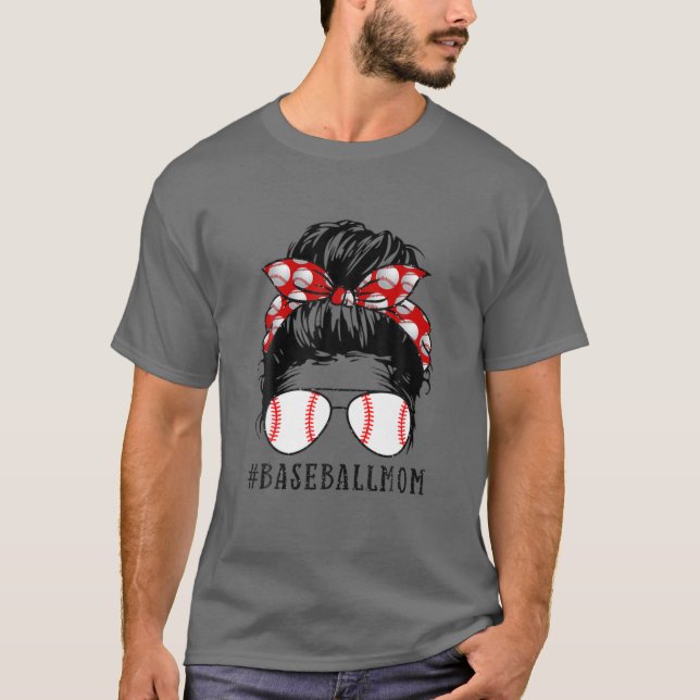 T-shirt Maman Messy Bun Fier Mama Scarf S (Devant)