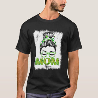 T-shirt Maman Messy Bun Funny St Patrick's Day Irlandais L
