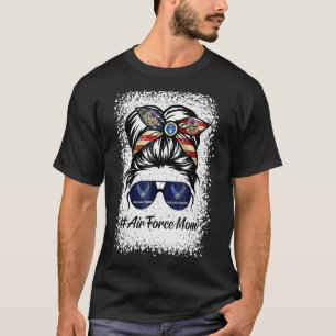 T-shirt Maman Messy Bun Lunettes de soleil Militaire Maman