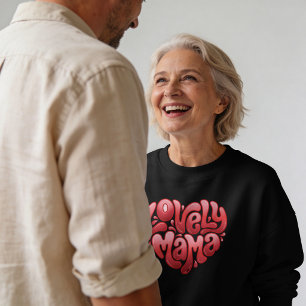 T-shirt Maman Mignon Lettre Bulles Rouge