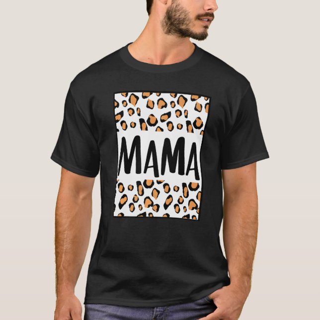 T-shirt Maman Mignonne Fils Fille Mère Maman Mère Léopard (Devant)