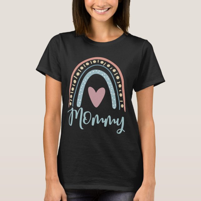 T-shirt Maman mignonne Maman Famille Correspondance Arc-en (Devant)