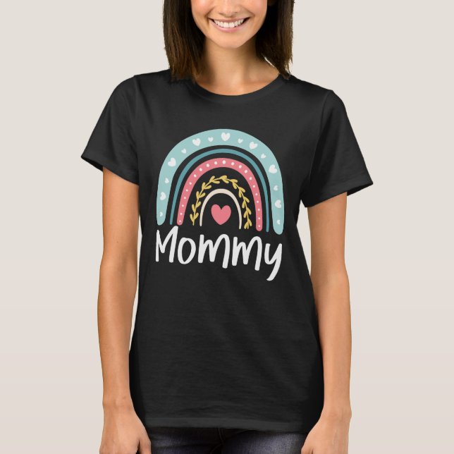 T-shirt Maman mignonne Maman Famille Correspondance Arc-en (Devant)