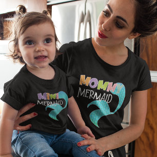 T-shirt Maman & Mini Sirène Matching Parent Enfant Maman B