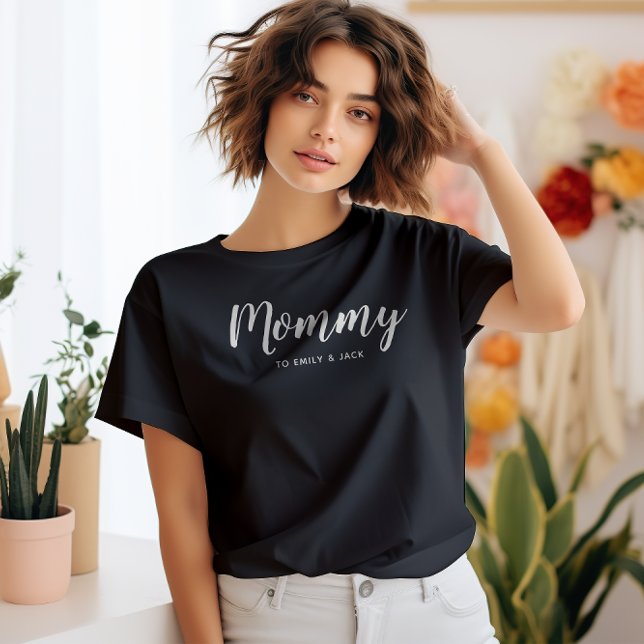 T-shirt Maman | Modern Mom Kids Noms de la fête des mères (Créateur téléchargé)