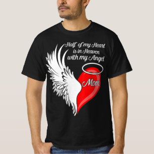 T-shirt Maman Moitié Mon Coeur Est Au Ciel Avec Mon Ange 