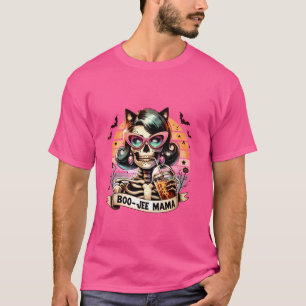 T-shirt Maman Moms Retro Boo-jee drôle de squelette Café S