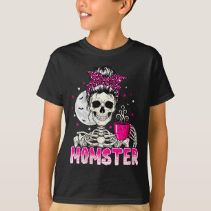 T-shirt Maman Monstre Crâne Maman Amateur de Café Hallowee