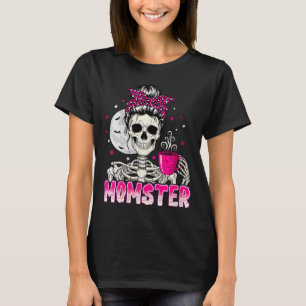 T-shirt Maman Monstre Crâne Maman Amateur de Café Hallowee