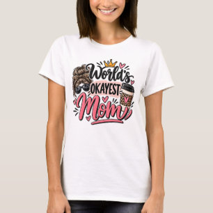T-shirt Maman Moyennement Géniale de l'Univers Imprimé Léo