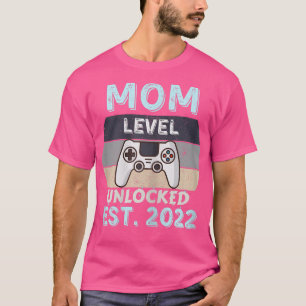 T-shirt Maman Niveau Déverrouillé Est 2022 Maman Vidéo Gam