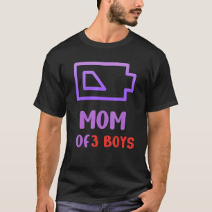 T-shirt Maman Of 3 Garçons Fête des mères Anniversaire