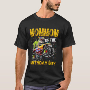 T-shirt Maman Of Birthday Boy Dinosaur Riding Monster Tru