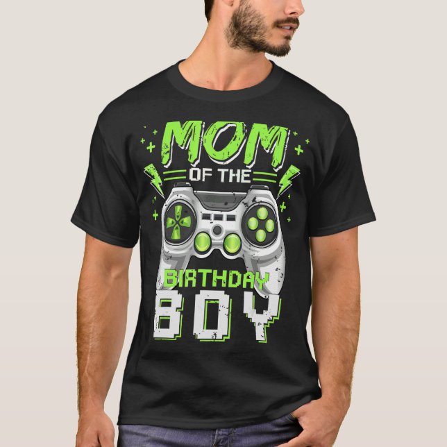 T-shirt Maman of the Birthday Boy Matching Video Gamer Bir (Devant)