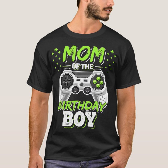 T-shirt Maman of the Birthday Boy Matching Video Gamer Bir (Devant)