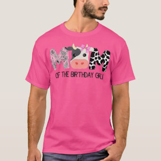 T-shirt Maman of the Birthday For Girl Cow Farm Birthday v