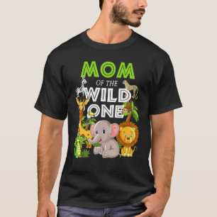T-shirt Maman Of The Wild One Zoo Birthday Safari Jungle A