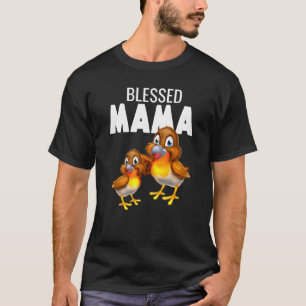 T-shirt Maman Oiseau Bébé Oiseau Robins américains Béni ma