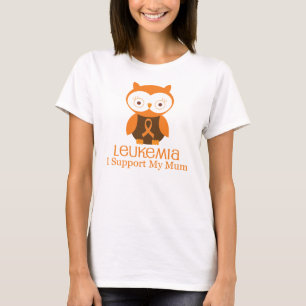 T-shirt Maman orange de hibou de ruban de leucémie