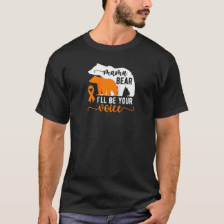 T-shirt Maman Ours Leucémie Maman D'Une Leucémie Guerrier 