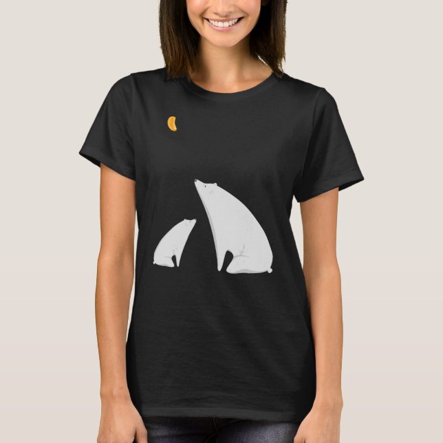 T-shirt Maman Ours Mandarin Lune Ours Polaire Pop Art Chri (Devant)