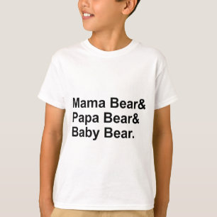 T-shirt Maman Ours, Papa Ours, Bébé Ours   Boucle d'or