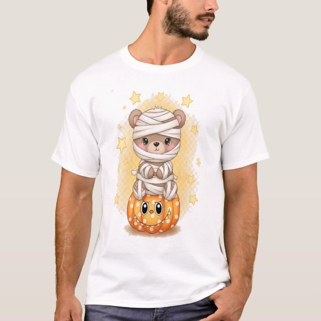 T-shirt Maman Ourson Mignon Halloween (Devant)