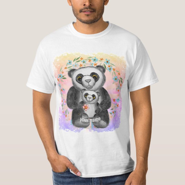 T-shirt Maman Panda Bear Love personnalisée (Devant)
