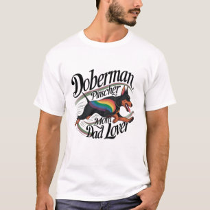 T-shirt Maman Papa amateur de Doberman Pinscher