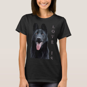 T-shirt Maman Papa Amour Chien Berger Allemand Noir