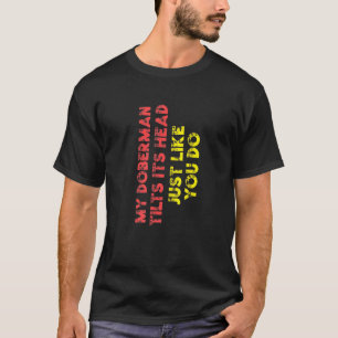 T-shirt Maman Papa Chien Femmes Hommes Enfants Doberman