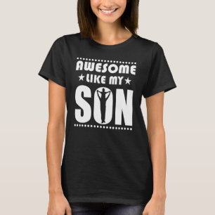 T-shirt Maman Papa Cite Awesome Comme Mon Fils Joyeux Père