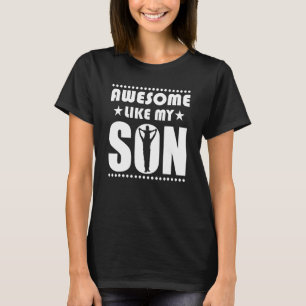 T-shirt Maman Papa Cite Awesome Comme Mon Fils Joyeux Père