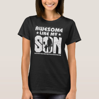 T-shirt Maman Papa Cite Awesome Comme Mon Fils Joyeux Père