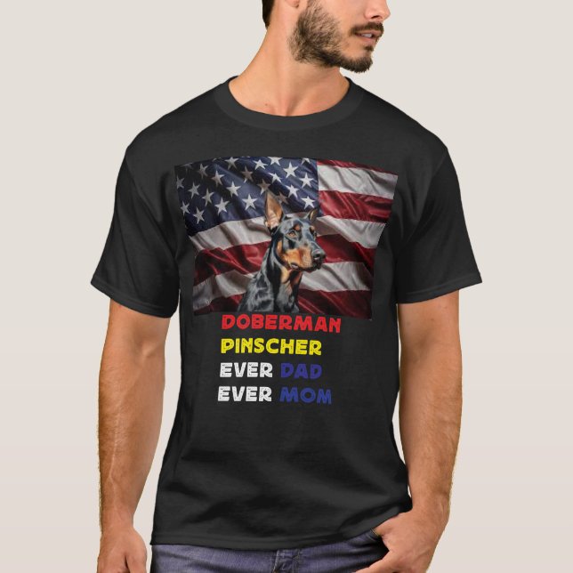 T-shirt Maman Papa Doberman Pinscher (Devant)