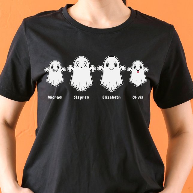 T-shirt Maman papa et deux enfants 4 personnes Fantôme fam (Disclaimer: This image is a digital mockup.)
