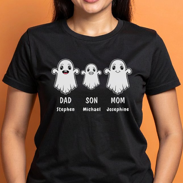 T-shirt Maman Papa Et Fils 3 Personnes Fantôme Famille Hal (Disclaimer: This image is a digital mockup.)