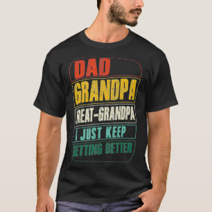 T-shirt Maman Papa Grand-Papa Grand Grand-Père Je Continue