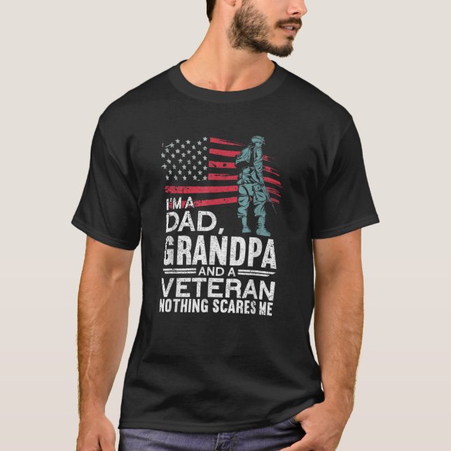 T-shirt Maman Papa Grand-Père Et Un Vétérinaire Fier Améri (Devant)