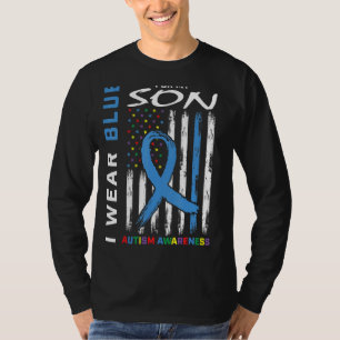 T-shirt Maman Papa Je Porte Du Bleu Pour Mon Fils Sensibil