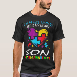 T-shirt Maman Papa Je Suis Sa Voix Il Est Mon Coeur Fils A