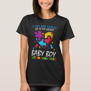 T-shirt Maman Papa Sa Voix Mon Coeur Bébé Garçon Fils Auti