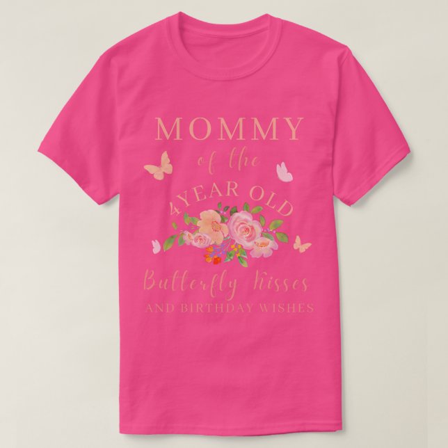 T-shirt Maman Papillon Baisers Et Souhaits D'Anniversaire  (Design devant)