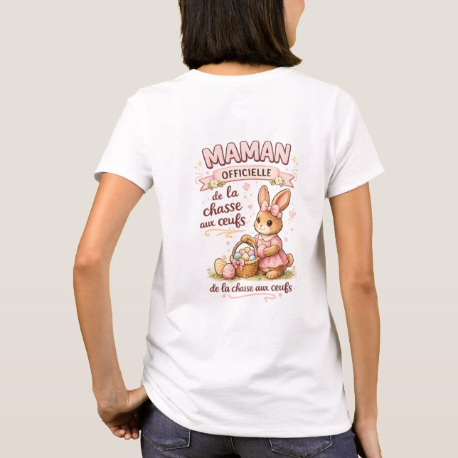 T-shirt Maman Pâques – Team Chocolat-Idée cadeau m (Dos)