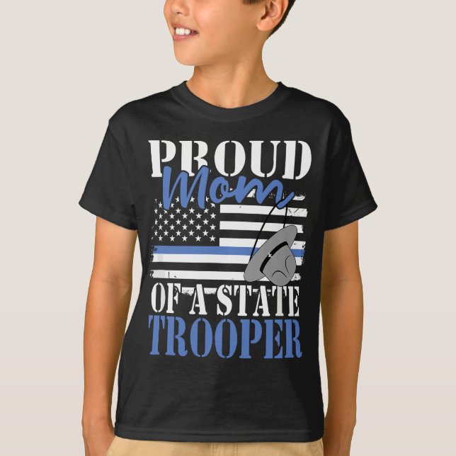T-shirt Maman patriotique d'un officier de police de l'Éta (Devant)