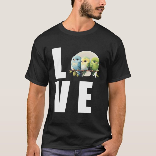 T-shirt Maman Perruche Amour Perruche Oiseau 1 (Devant)