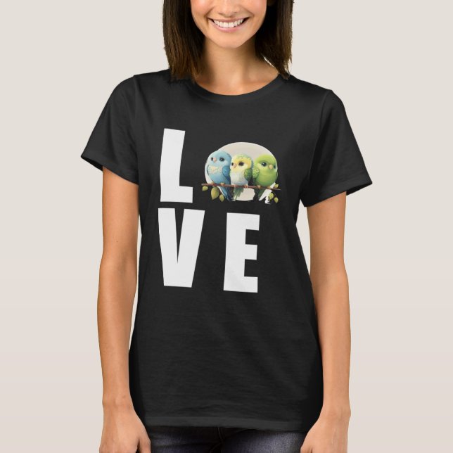 T-shirt Maman Perruche Amour Perruche Oiseau 1 (Devant)